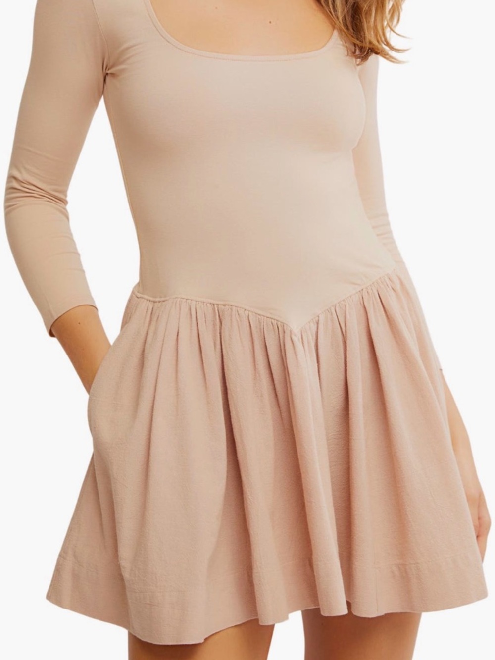 FREE PEOPLE Blush Pink Mini Dress (Tuscany) - Picture 4 of 4